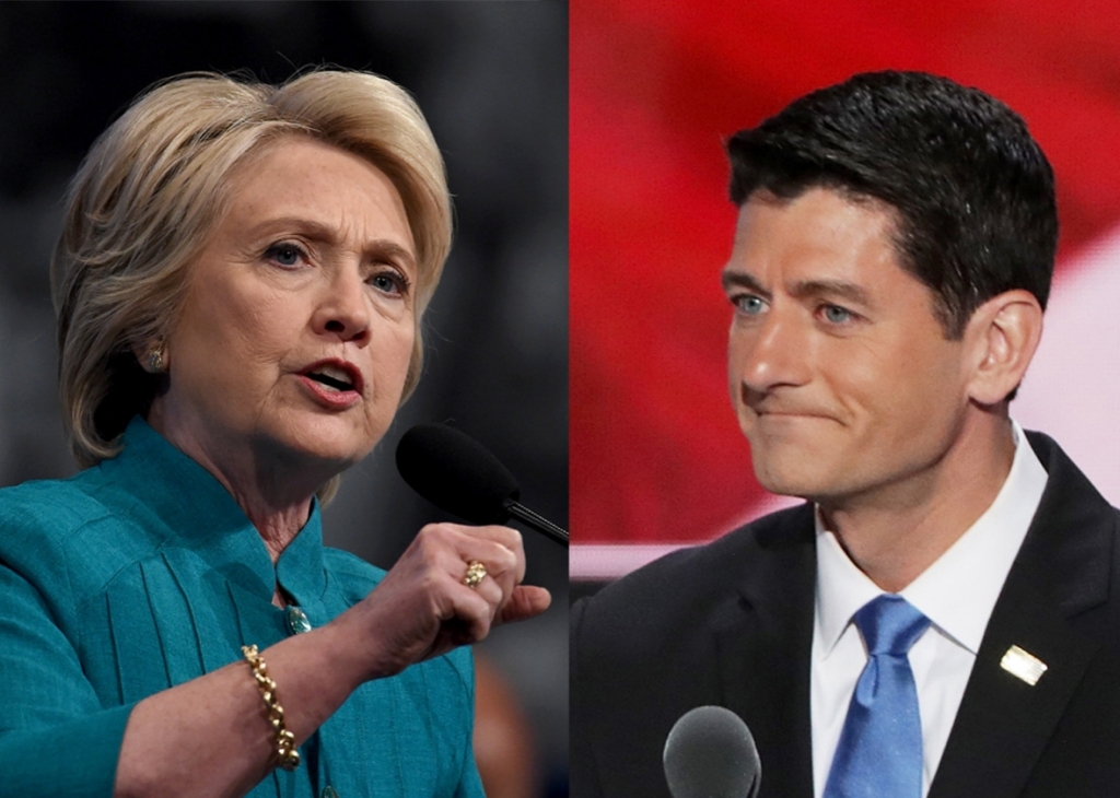 Hillary Clinton and Paul Ryan