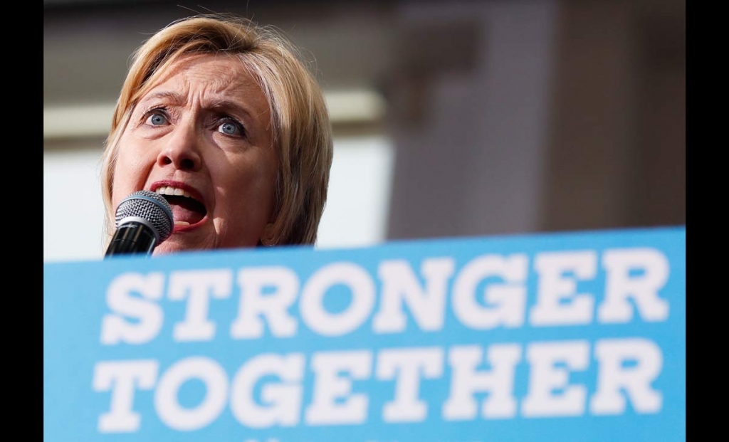 Democratic presidential candidate Hillary Clinton speaks at a Pennsylvania Democratic Party voter registration event at West Philadelphia High School in Philadelphia Tuesday Aug. 16 2016