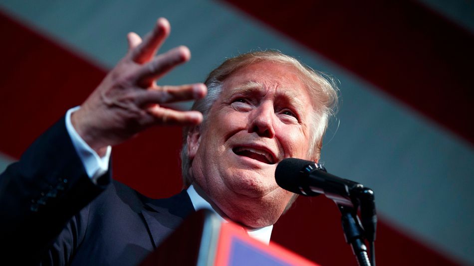 Republican presidential candidate Donald Trump speaks during a campaign rally at Crown Arena on Aug. 9 in Fayetteville North Carolina