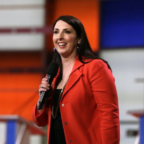 Ronna Romney McDaniel the Michigan Republican Party chair speaks before a Republican presidential primary debate in Detroit. Republican presidential candidate Donald Trump's inflammatory style is lead