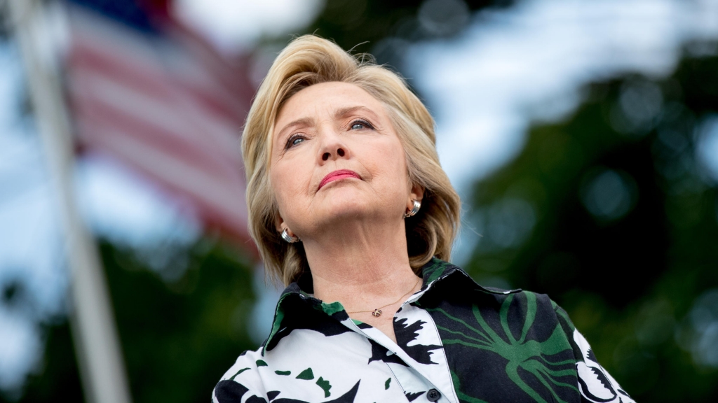 Democratic presidential nominiee Hillary Clinton appears on stage at a rally a Fort Hayes Metropolitan Education Center in Columbus Ohio. Clinton is coming under fire for claiming FBI Director James Comey said she was'truthful about past statements reg