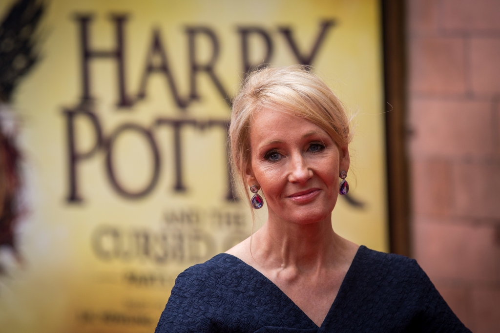 LONDON ENGLAND- JULY 30 J. K. Rowling attends the press preview of'Harry Potter & The Cursed Child at Palace Theatre