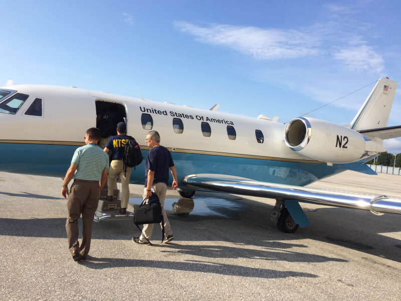 National Transportation Safety Board 'Go Team) leaving Washington D.C. en route to Austin to investigate the deadly balloon