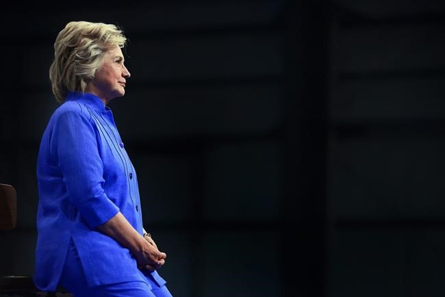 Democratic presidential candidate Hillary Clinton listens to Vice President Joe Biden speak during a campaign event Monday Aug. 15 2016 in Scranton Pa