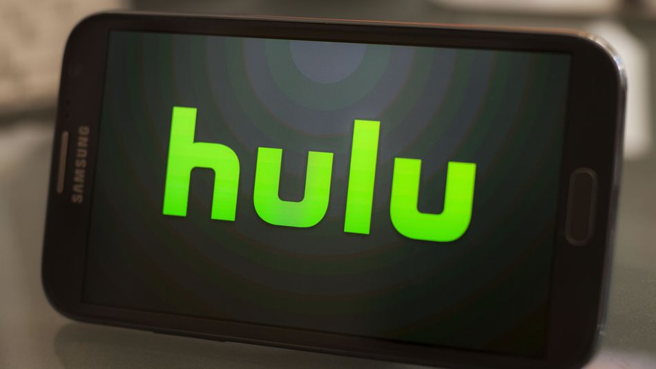 Hulu logo on a smartphone. Hulu is an on-demand media streaming company