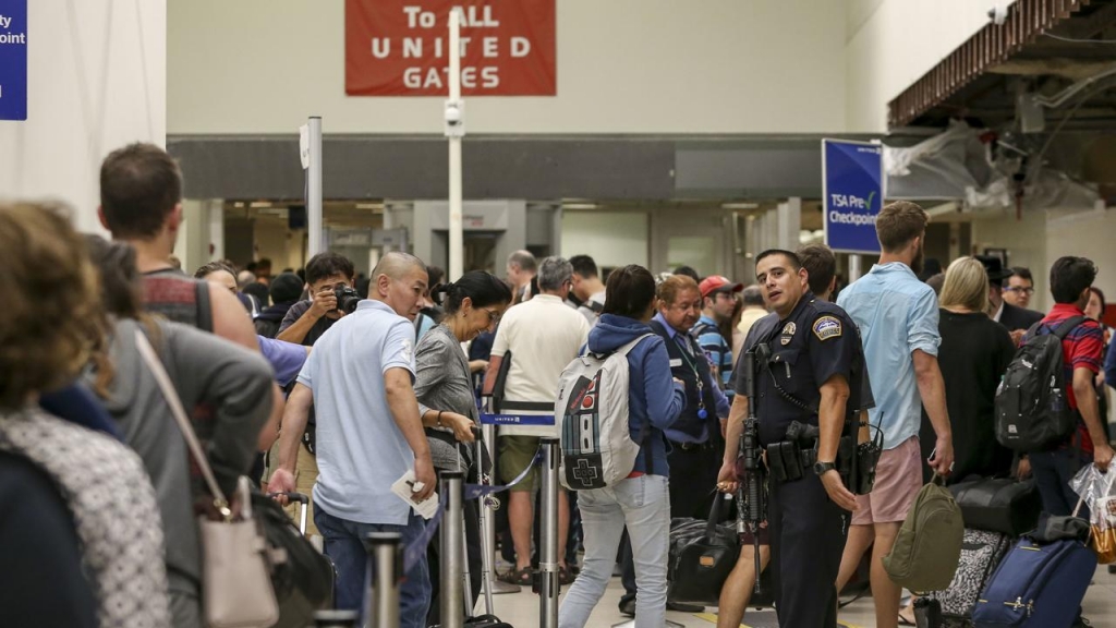 Hundreds of Australians were caught in chaos at LA airport after a false report of a shooter