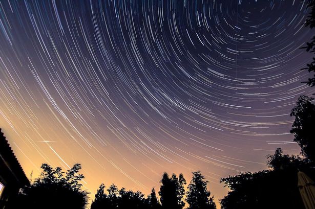 Perseid Meteor Shower Lee Gibbins via email'Here's a Star Trail I took in my back Garden in Gosforth between the hours of 11pm-12:15pm Wednesday night