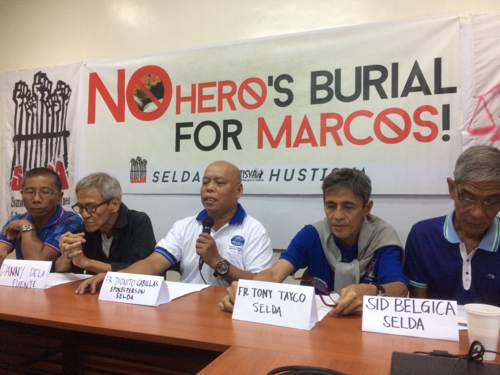 Victims of martial law hold presser to protest PDU30's planned burial of Marcos at Libingan JOVIC YEE