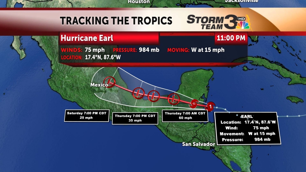 Hurricane Earl Heads Toward Mexico