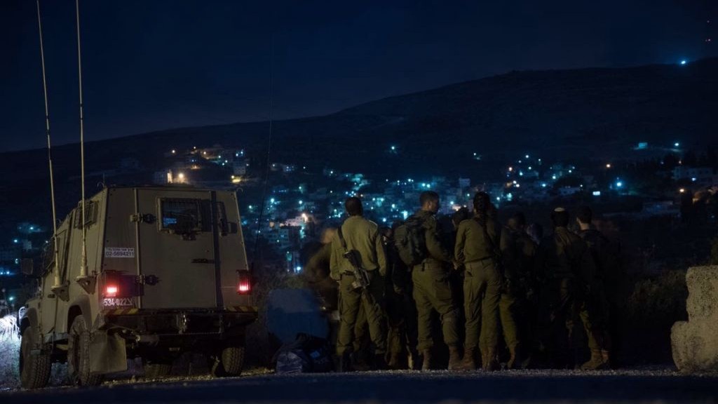 IDF soldiers during an arrest raid in the northern West Bank