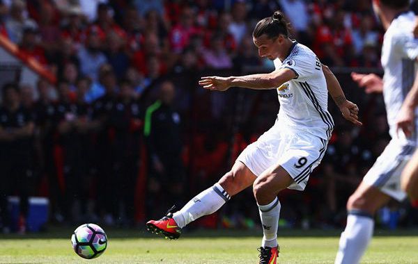 Ibrahimovic scored Manchester United's third goal of Sunday afternoon with this long-range effort