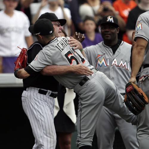 Suzuki misses in 1st try at 3000 hits, Rockies top Marlins