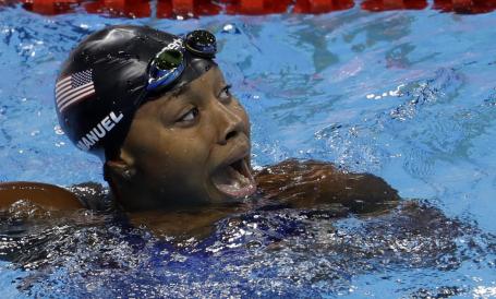 Image Text
 MAKING A SPLASH Simone Manuel is the first African American female swimmer to win an Olympic medal in an individual event