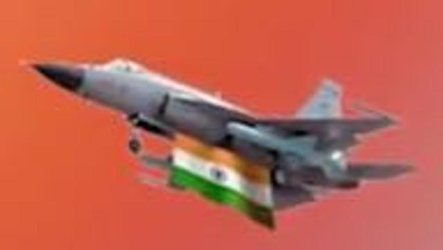 Image of the Sino Pakistani JF-17 Thunder jet adorned with the Indian tricolour from culture ministry’s promotional video