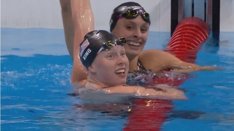 Indiana University's Lilly King beats Russian Yulia Efimova for the gold