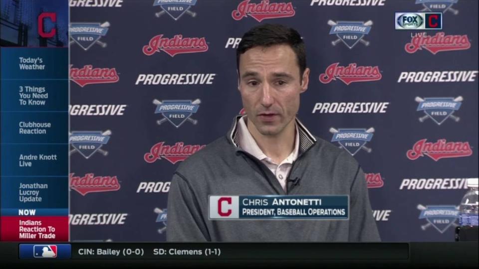 Antonetti on Indians acquiring Miller'Any opportunity to win we don't take lightly