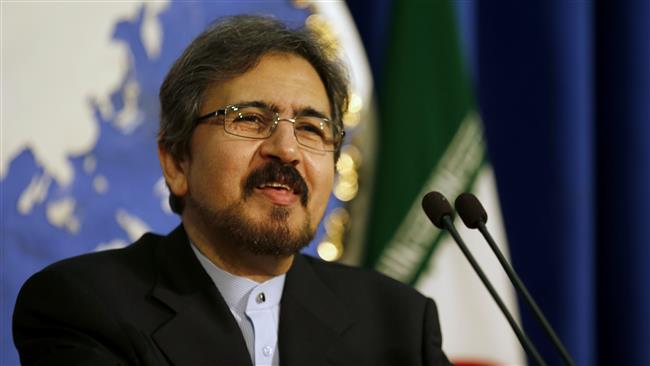 Iranian foreign ministry spokesman Bahram Ghasemi speaks during a press conference