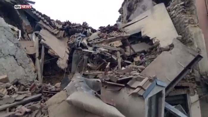 Italy hit by 6.2 magnitude earthquake        
      Credit Sky News