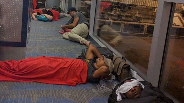 Stranded Delta passengers