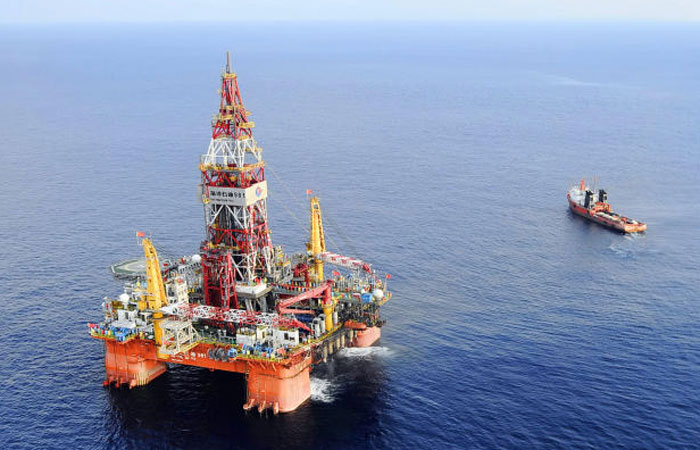 Haiyang Shiyou oil rig the first deep-water drilling rig developed in China by the China National Offshore Oil Corporation is seen in this file