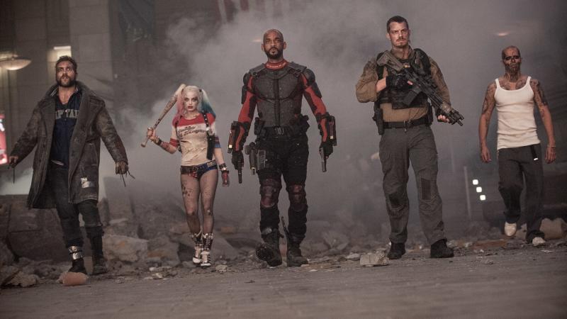 Boomerang, Harley Quinn, Deadshot, Rick Flag and El Diablo in Suicide Squad