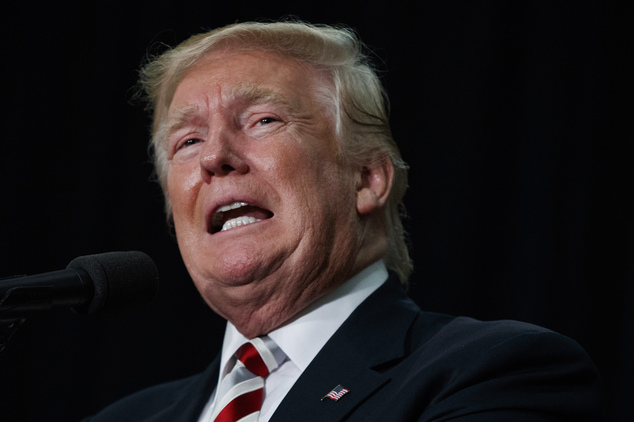 Republican presidential candidate Donald Trump speaks during a campaign rally at Windham High School Saturday Aug. 6 2016 in Windham N.H. (AP