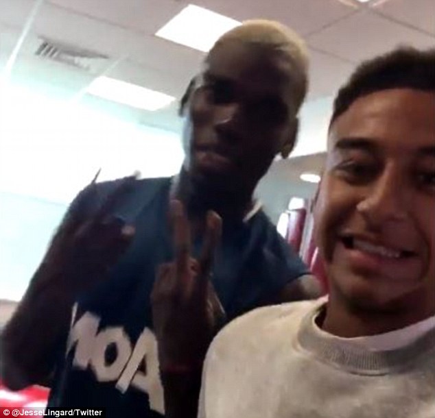 Jesse Lingard took a video as he welcomed new signing Paul Pogba to Manchester United