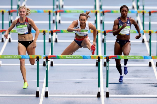 Jessica Ennis Hill during the Women's Heptathlon 100m hurdles heat 4 on the seventh day of the Rio Olympics Games