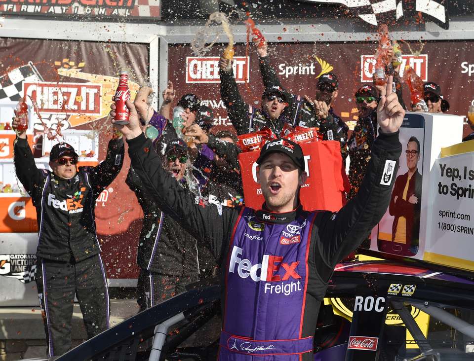 Denny Hamlin's Daytona 500 trophy has a typo