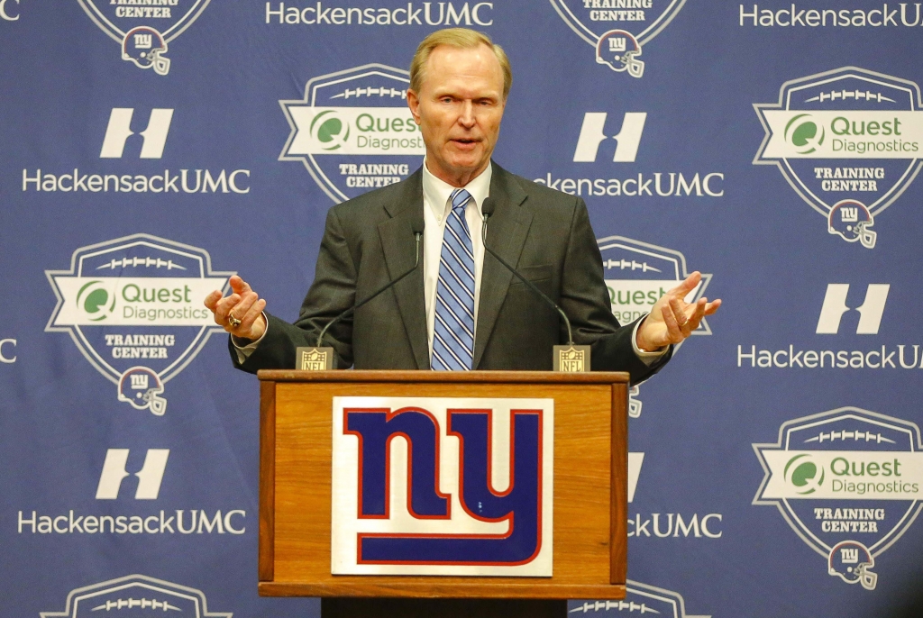 Jan 5 2016 East Rutherford NJ USA New York Giants president and chief executive officer John Mara addresses the media during a press conference at Quest Diagnostics Training Center. Mandatory Credit Jim O'Connor-USA TODAY Sports