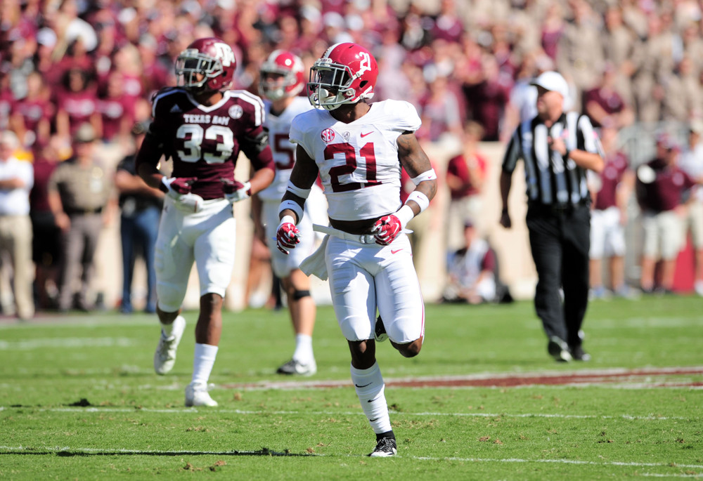 17 October 2015 Alabama CB Maurice Smith during 41- 23 win over Texas A&M at Kyle Field in College Station Texas