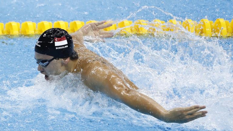 Joseph Schooling on his way to winning his 100m butterfly semi-final at the Rio Olympics.
   
 

  Enlarge  Caption