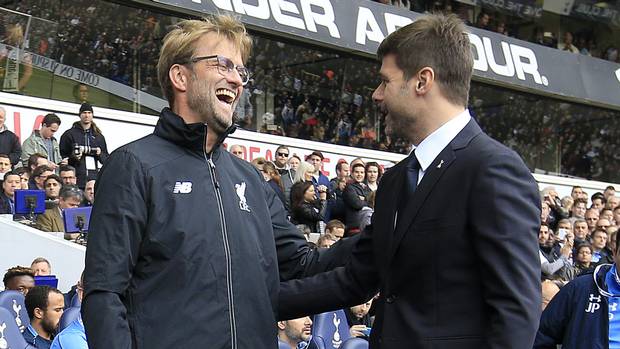 Jurgen Klopp left and Mauricio Pochettino right meet again this weekend