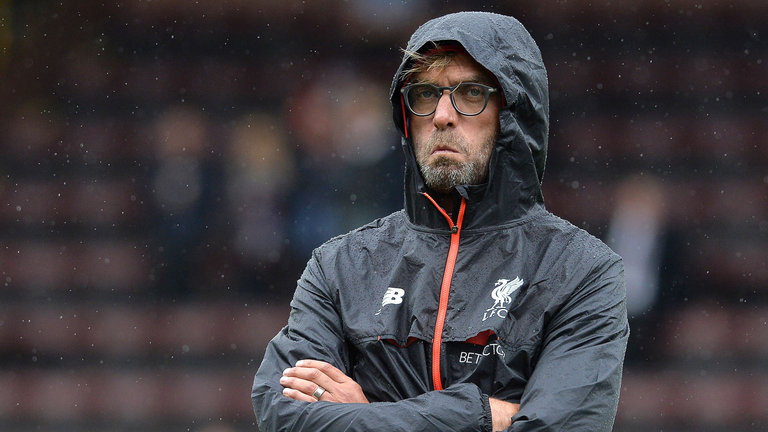 Jurgen Klopp looks on during the Premier League match at Turf Moor