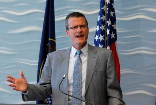 FBI special Agent in Charge Eric Barnhart speaks during a news conference Monday Aug. 29,2016 in Salt Lake City. Federal authorities are offering a $50,000 reward for information leading to the arrest of fugitive polygamous sect leader Lyle Jeffs. Jeffs