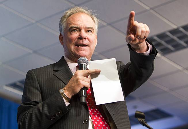 Kaine to address ironworkers union, with help from dad