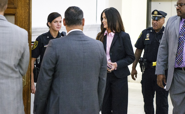 Ellen Granahan Goffer twin sister of Pennsylvania Attorney General Kathleen Kane walks into the courtroom on the second day of Kane's trial at the Montgome