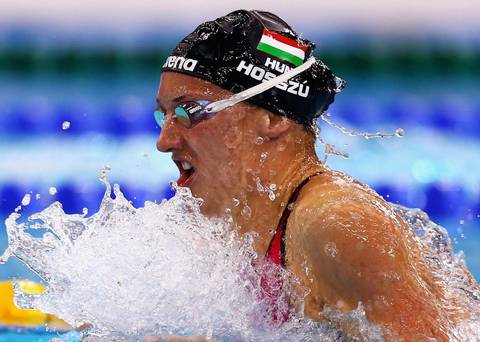 Kantinka Hosszu of Hungary competing in the Women's 100m Individual Medley final Getty