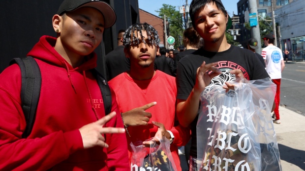 Abdul Alharbi waited in line since midnight to buy some merchandise at the Kanye West pop-up shop on Ossington Avenue. It's open until Sunday