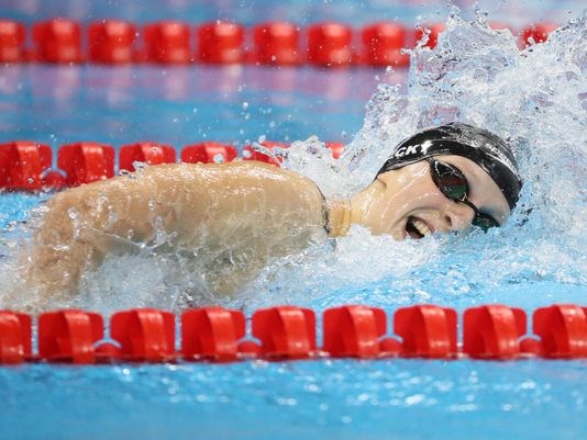 Katie Ledecky during the women's 400-meter freestyle final