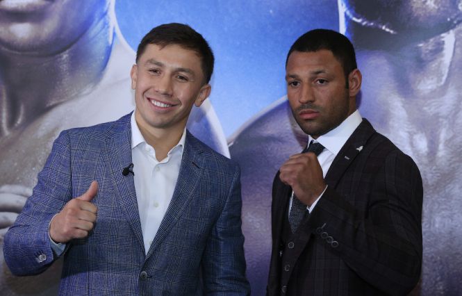 Kell Brook right will jump up two weight divisions to challenge Gennady Golovkin left on September 10