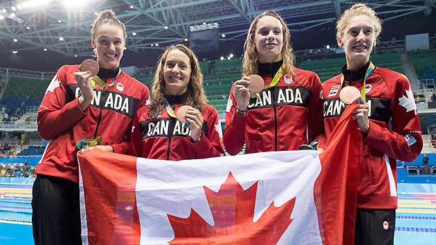 Kelowna-born Taylor Ruck helped Canada to a bronze medal in swimming at the Rio games