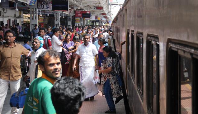 The Thiruvananthapuram Kozhikode Jan Shatabdi Express halted at the Ernakulam Junction railway station following the rail accident at Karukkuty near Angamaly on Sunday