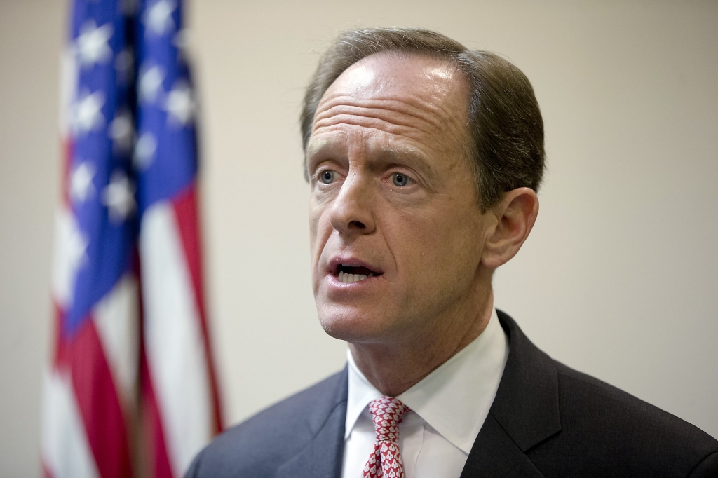 Sen. Pat Toomey R-Pa. speaks during a news conference in Philadelphia. Republicans aren't just distancing themselves from Donald Trump they're making a point of not campaigning with him. When Trump was