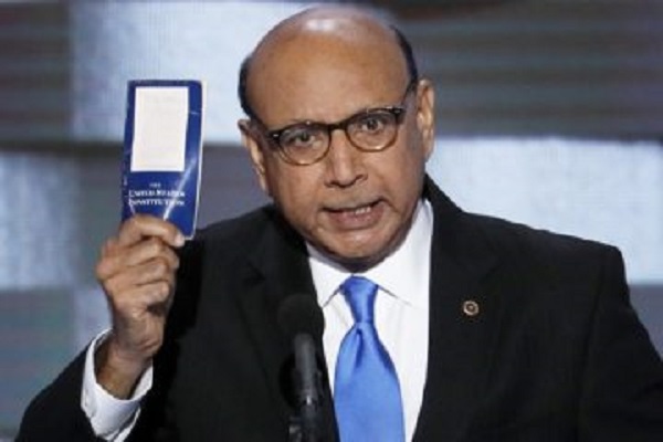 Khizr Khan offers to lend Donald Trump his pocket edition of the American Constitution.'You have sacrificed nothing