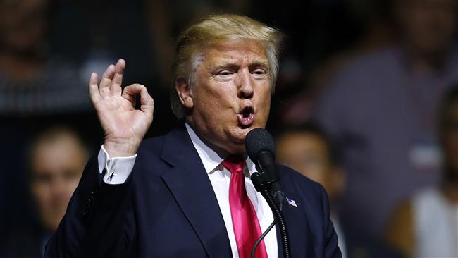 Republican Presidential nominee Donald Trump speaks to the crowd at a rally at the Mississippi Coliseum