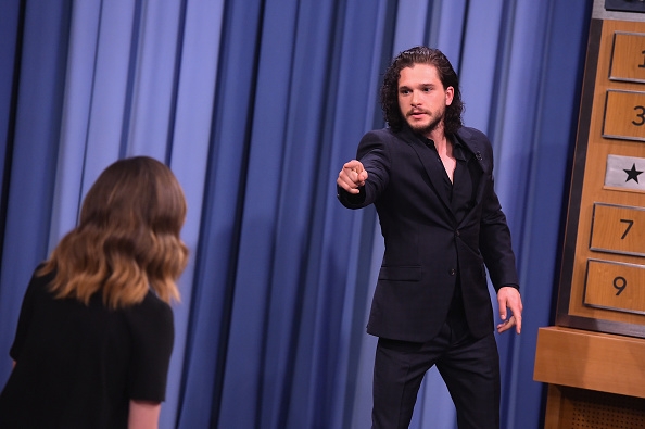 Kit Harington plays a game of 'Charades&#039 during a taping of 'The Tonight Show Starring Jimmy Fallon&#039 at Rockefeller Center