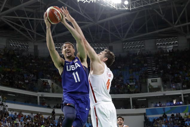 Team USA one win away from gold after narrow victory over Spain in Rio Olympics basketball