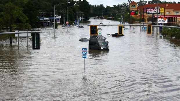 Flooded Baton Rouge street