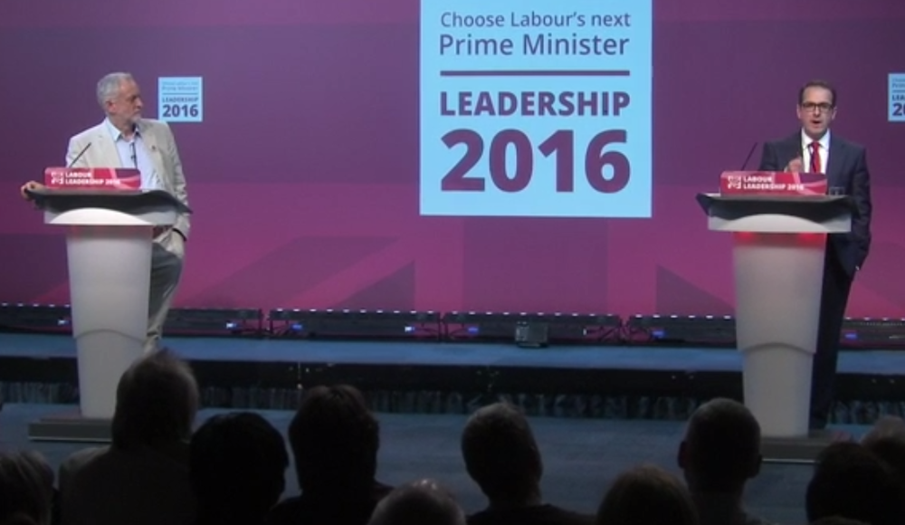 Labour leadership debate. Screengrab BBC